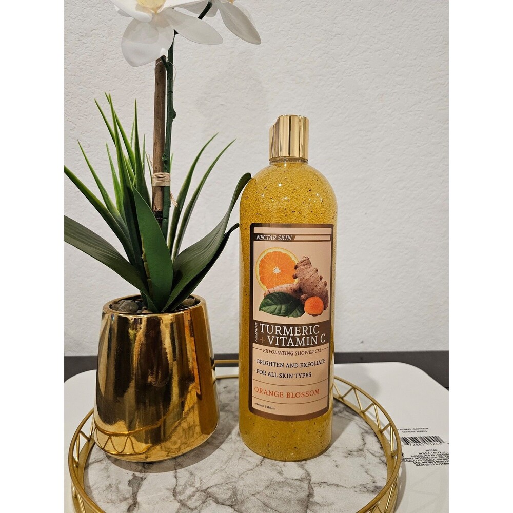 Nectar Skin Turmeric + Vitamin C Exfoliating Orange Blossom Shower Gel 32 FL OZ